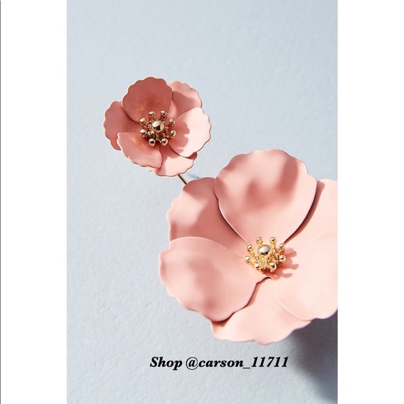 Anthropologie Captiva Floral Front-Back Earrings - Picture 2 of 6